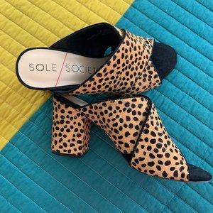 Sole Society Leopard Slides (Luella)